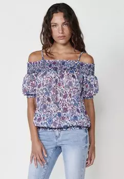 Блуза OFF SHOULDER Koroshi, синий