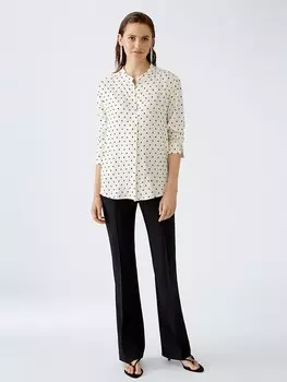 Блуза Oui Bluse, цвет Creme/Schwarz