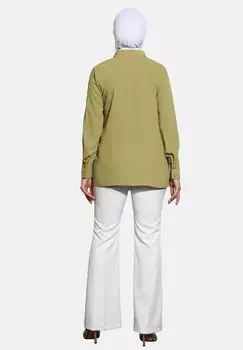 Блуза PATTERN PLAIN Modanisa, зеленый