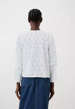 Блуза PCAVERY VNECK TIE Pieces, белый