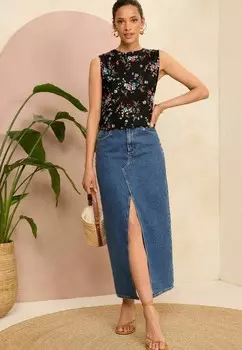 Блуза PLEATED SLEEVELESS REGULAR FIT Love & Roses, черный