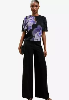 Блуза PRINTED SLEEVE Lipsy, черный