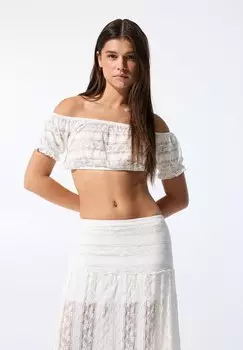 Блуза PULL&BEAR, белый