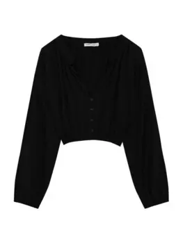 Блуза Pull&Bear, черный