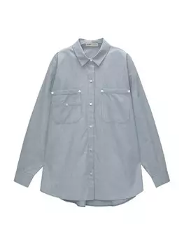 Блуза Pull&Bear, светло-синий