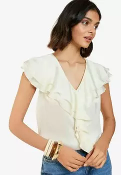 Блуза REGULAR FIT-SHORT SLEEVE RUFFLE Friends Like These, бежевый
