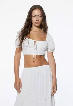 Блуза RUSTIC PULL&BEAR, белый