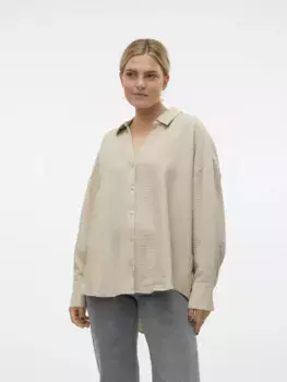Блуза с длинными рукавами Vero Moda "VMMELANEY QUEENY LS SHIRT WVN NOOS", цвет Overcast Detail:Melange