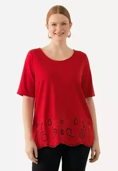 Блуза SCALLOPED HEM Ulla Popken, красный