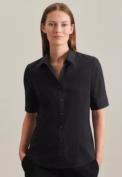 Блуза Seidensticker Hemd Slim Fit, черный