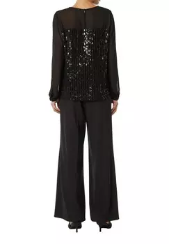 Блуза SEQUIN MIT RMELN comma, черный