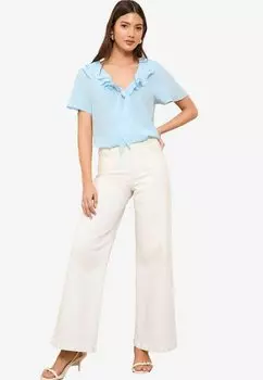 Блуза SHORT SLEEVE RUFFLE FRONT Friends Like These, белый