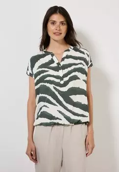 Блуза SPLIT NECK PRINT Cecil, хаки