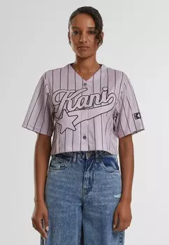 Блуза STAR LOGO CROP PINSTRIPE BASEBALL Karl Kani, светло-розовый