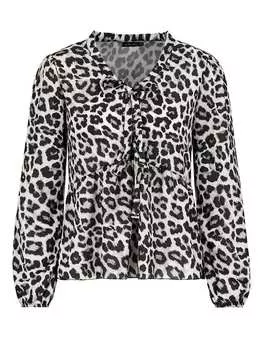 Блуза Sublevel Bluse, цвет Hellgrau/Schwarz
