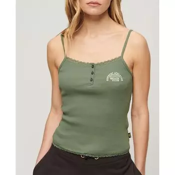 Блуза Superdry Essential Button Down, зеленый