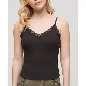Блуза Superdry Essential Lace Trim, черный
