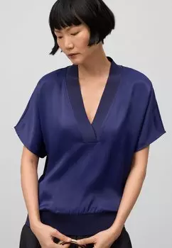 Блуза V-NECK - Basic T-shirt ADOLFO DOMINGUEZ, синий