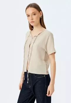 Блуза V NECK Koton, бежевый