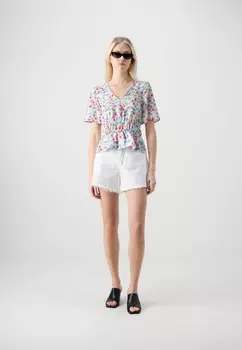 Блуза VMFLOWER V NECK Vero Moda, белый