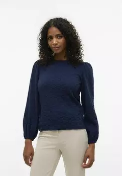 Блуза VMFLOWER Vero Moda, темно-синий