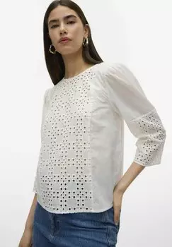 Блуза Vmiga Vero Moda, ярко-белая