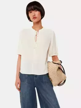 Блуза Whistles Jessie Tie Front, белый