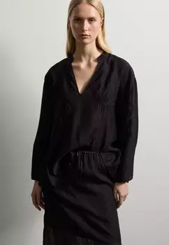 Блуза WITH EMBROIDERY Stefanel, черный