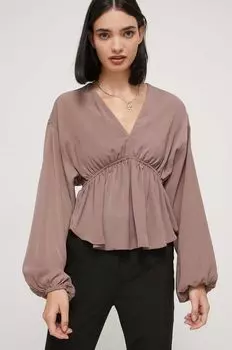 Блузка Abercrombie & Fitch, коричневый