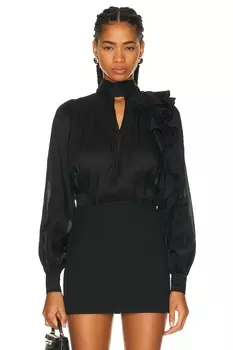 Блузка Aje Aura Frilled Tie, черный