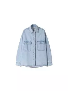Блузка Bershka Blouse, синий деним