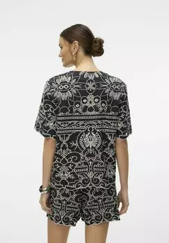 Блузка Blond Vero Moda, черная