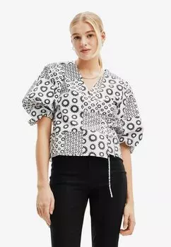 Блузка Desigual с глубоким вырезом, черный