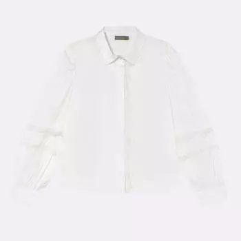Блузка для девочки с кружевом Bruuns Bazaar Henriette, белый