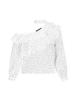 Блузка faina, цвет offwhite black