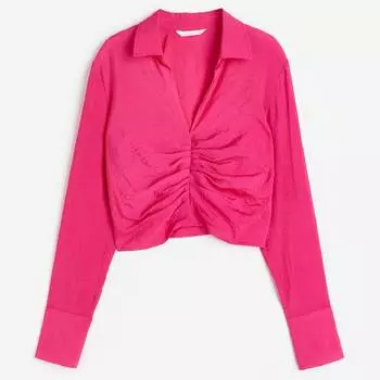 Блузка H&M Collar, фуксия