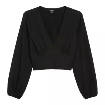 Блузка H&amp;M Deep v-neck, черный