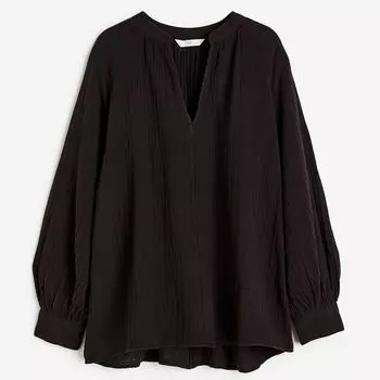 Блузка H&amp;M Double-weave, черный