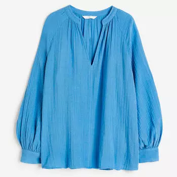 Блузка H&amp;M Double-weave, синий