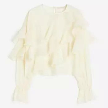 Блузка H&amp;M Frill, бежевый
