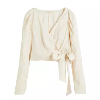 Блузка H&amp;M Jacquard-weave, белый