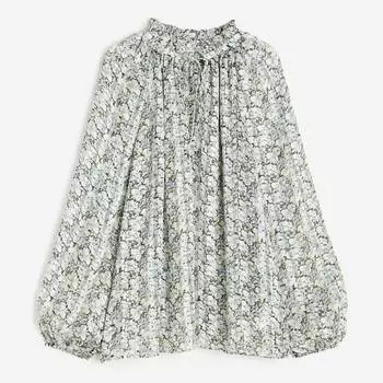 Блузка H&M Ruffle Crepe, цветочный