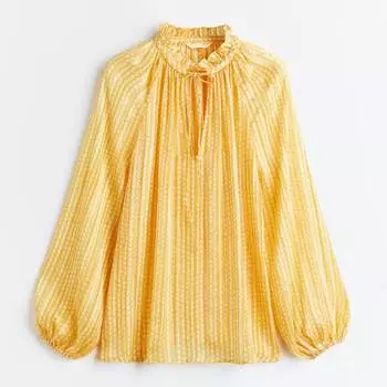 Блузка H&amp;M Ruffle Crepe, желтый