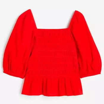 Блузка H&amp;M Smocked, красный