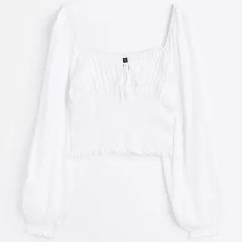 Блузка H&M With Ruffles, белый