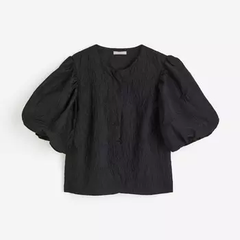 Блузка H&M Balloon-sleeved, черный