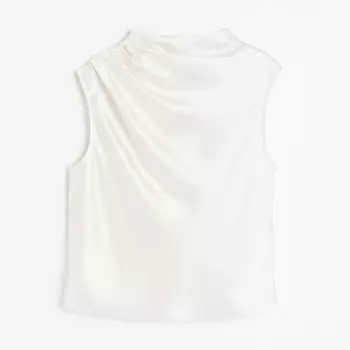 Блузка H&M Draped Satin, белый
