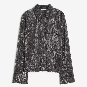Блузка H&M Sequined, темно-серый