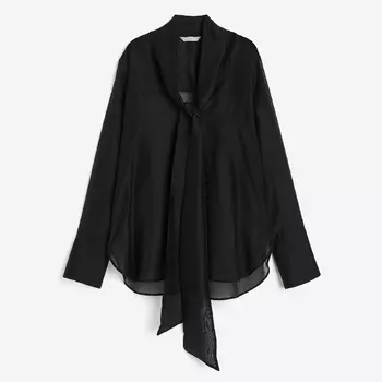 Блузка H&M Tie-neck, черный