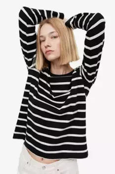 Блузка из хлопкового джерси H&M, черный